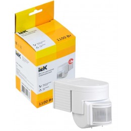 Детектор движения ДД 012 1100Вт угол обз. 180град. дальн. 12м IP44 бел. IEK LDD10-012-1100-001