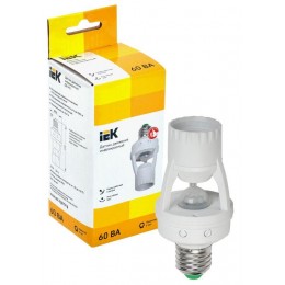 Датчик движения ДД 045 E27 60Вт угол обз. 360град. 6м IP20 бел. IEK LDD10-045-60-001