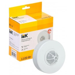 Детектор движения ДД 024 1100Вт угол. обз. 120-360град. 6м IP33 бел. IEK LDD11-024-1100-001