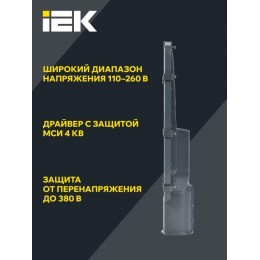 Светильник светодиодный ДКУ 1002-100Д 5000К IP65 уличный консольный сер. IEK LDKU0-1002-100-5000-K03