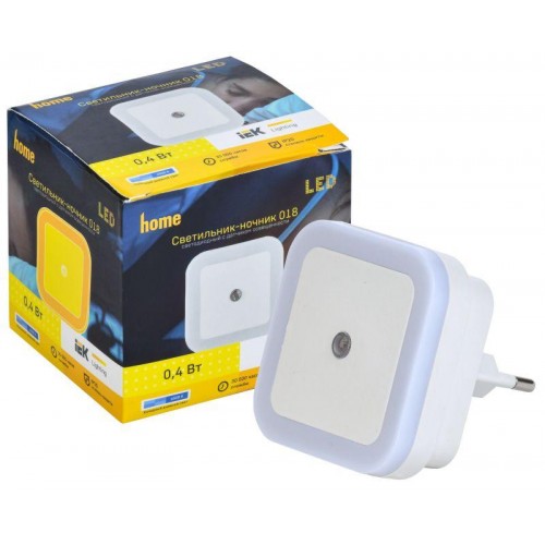 Светильник-ночник 018 квадрат датчик освещения 220В IEK LDNN8-018-SQ-P-00-S-K01