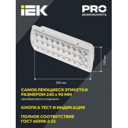 Светильник светодиодный ДПА 2105 IP65 4ч аварийный постоянного действия IEK LDPA0-2101-4-65-K01