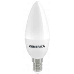 Лампа светодиодная C35 12Вт свеча 6500К E14 230В GENERICA LL-C35-12-230-65-E14-G