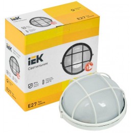 Светильник НПП 1102 100Вт E27 IP54 бел. круг с решеткой IEK LNPP0-1102-1-100-K01