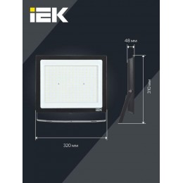 Прожектор светодиодный СДО 06-200 6500К IP65 черн. IEK LPDO601-200-65-K02