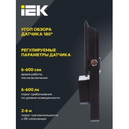 Прожектор светодиодный СДО 06-30Д 6500К IP54 с ДД черн. IEK LPDO602-30-65-K02