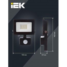 Прожектор светодиодный СДО 06-30Д 6500К IP54 с ДД черн. IEK LPDO602-30-65-K02