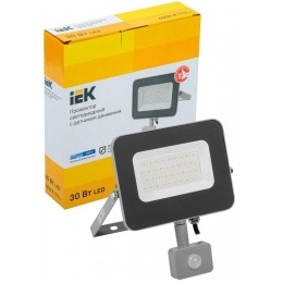 Прожектор светодиодный СДО 07-30Д 30Вт 6500К IP54 с датчиком движ. сер. IEK LPDO702-30-K03