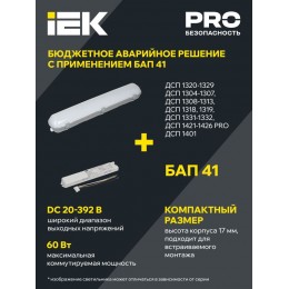 Светильник светодиодный ДСП 1321 40Вт 5000К IP65 600мм пластик сер. IEK LT-DSP0-1321-040-50-K01