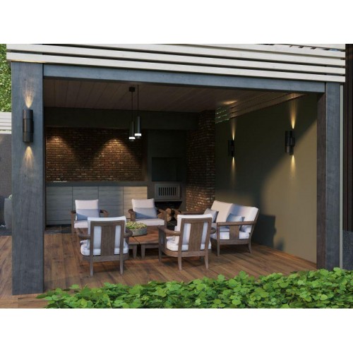 Светильник 5221 2хGU10 IP65 уличный настенный черн. IEK LT-UBU0-5221-GU10-2-K02