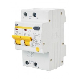 Выключатель автоматический дифференциального тока 2п C 10А 30мА тип AC 4.5кА АД-12 KARAT IEK MAD10-2-010-C-030