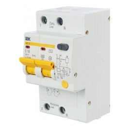 Выключатель автоматический дифференциального тока 2п C 16А 10мА тип AC 4.5кА АД-12 KARAT IEK MAD10-2-016-C-010