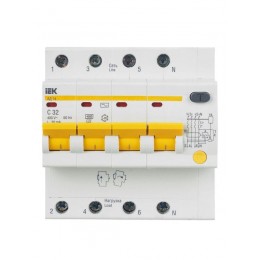 Выключатель автоматический дифференциального тока 4п C 32А 30мА тип AC 4.5кА АД-14 KARAT IEK MAD10-4-032-C-030