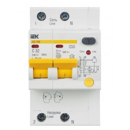 Выключатель автоматический дифференциального тока 2п C 32А 30мА тип A 4.5кА АД-12М KARAT IEK MAD12-2-032-C-030