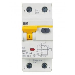 Выключатель автоматический дифференциального тока 2п (1P+N) C 6А 30мА тип A 6кА АВДТ-32 KARAT IEK MAD22-5-006-C-30