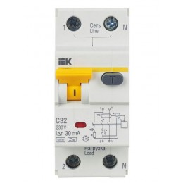 Выключатель автоматический дифференциального тока 2п (1P+N) C 32А 30мА тип A 6кА АВДТ-32 KARAT IEK MAD22-5-032-C-30