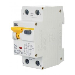 Выключатель автоматический дифференциального тока 2п (1P+N) C 40А 100мА тип A 6кА АВДТ-32 KARAT IEK MAD22-5-040-C-100