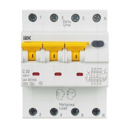 Выключатель автоматический дифференциального тока 4п (3P+N) C 32А 30мА тип A 6кА АВДТ-34 KARAT IEK MAD22-6-032-C-30