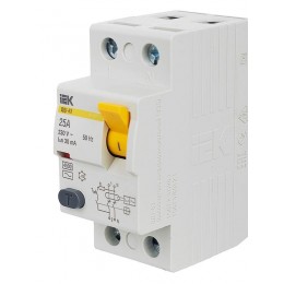 Выключатель дифференциального тока (УЗО) 2п 25А 30мА тип AC ВД1-63 KARAT IEK MDV10-2-025-030