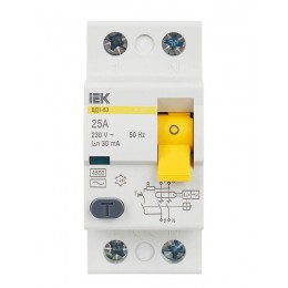 Выключатель дифференциального тока (УЗО) 2п 25А 30мА тип AC ВД1-63 KARAT IEK MDV10-2-025-030