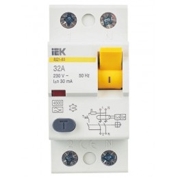 Выключатель дифференциального тока (УЗО) 2п 32А 30мА тип A ВД1-63 KARAT IEK MDV11-2-032-030