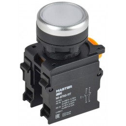 Кнопка d22мм 1НО+1НЗ MASTER с фиксацией бел. IEK MI-BT60-11T-3-21-K01