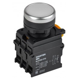 Кнопка d22мм 1НО+1НЗ MASTER с подсветкой и фиксацией бел. IEK MI-BT60-11TD-3-11-K01