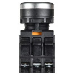 Кнопка d22мм 1НО+1НЗ MASTER с подсветкой и фиксацией бел. IEK MI-BT60-11TD-3-11-K01