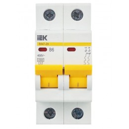 Выключатель автоматический модульный 2п B 6А 4.5кА ВА47-29 KARAT IEK MVA20-2-006-B