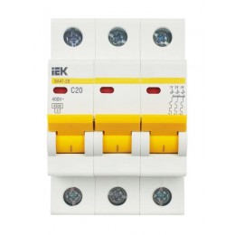 Выключатель автоматический модульный 3п C 20А 4.5кА ВА47-29 KARAT IEK MVA20-3-020-C