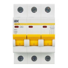 Выключатель автоматический модульный 3п C 63А 4.5кА ВА47-29 KARAT IEK MVA20-3-063-C