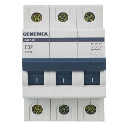 Выключатель автоматический модульный 3п C 32А 4.5кА ВА47-29 GENERICA MVA25-3-032-C