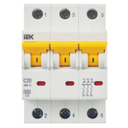 Выключатель автоматический модульный 3п C 20А 6кА ВА47-60M KARAT IEK MVA31-3-020-C