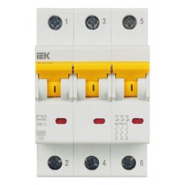 Выключатель автоматический модульный 3п C 32А 6кА ВА47-60M KARAT IEK MVA31-3-032-C