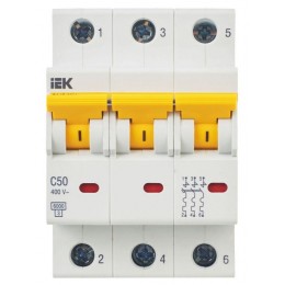 Выключатель автоматический модульный 3п C 50А 6кА ВА47-60M KARAT IEK MVA31-3-050-C