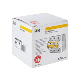 Выключатель автоматический модульный 3п D 40А 10кА ВА47-100 KARAT IEK MVA40-3-040-D