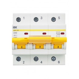 Выключатель автоматический модульный 3п D 40А 10кА ВА47-100 KARAT IEK MVA40-3-040-D