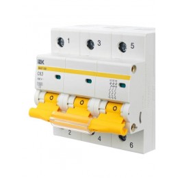 Выключатель автоматический модульный 3п C 63А 10кА ВА47-100 KARAT IEK MVA40-3-063-C