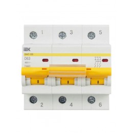 Выключатель автоматический модульный 3п D 63А 10кА ВА47-100 KARAT IEK MVA40-3-063-D