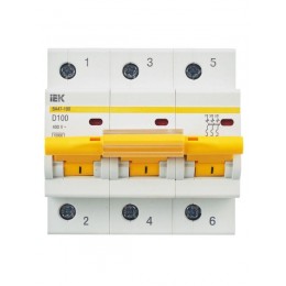 Выключатель автоматический модульный 3п D 100А 10кА ВА47-100 KARAT IEK MVA40-3-100-D