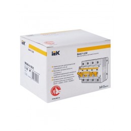 Выключатель автоматический модульный 4п C 100А 10кА ВА47-100 KARAT IEK MVA40-4-100-C