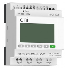 Модуль ЦПУ ПЛК 410 8 DI 4 RO 220В AC с Ethernet портом с экраном ONI PLC-410-CPU-08D04R-1AC-00