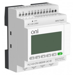 Модуль ЦПУ ПЛК 410 8 DI 4 RO 220В AC с Ethernet портом с экраном ONI PLC-410-CPU-08D04R-1AC-00