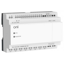 Модуль ЦПУ ПЛК 410 14 DI 8 RO 220В AC с Ethernet портом без экрана ONI PLC-410-CPU-14D08R-0AC-00