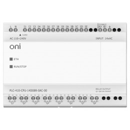 Модуль ЦПУ ПЛК 410 14 DI 8 RO 220В AC с Ethernet портом без экрана ONI PLC-410-CPU-14D08R-0AC-00