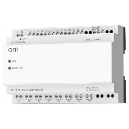 Модуль ЦПУ ПЛК 410 14 DI 8 RO 220В AC с Ethernet портом без экрана ONI PLC-410-CPU-14D08R-0AC-00
