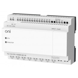 Модуль ЦПУ ПЛК 410 14 DI 8 RO 220В AC с Ethernet портом без экрана ONI PLC-410-CPU-14D08R-0AC-00