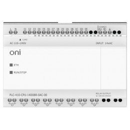 Модуль ЦПУ ПЛК 410 14 DI 8 RO 220В AC с Ethernet портом без экрана ONI PLC-410-CPU-14D08R-0AC-00