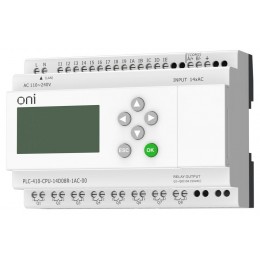 Модуль ЦПУ ПЛК 410 14 DI 8 RO 220В AC с Ethernet портом с экраном ONI PLC-410-CPU-14D08R-1AC-00