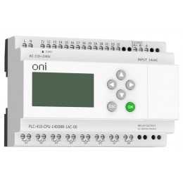 Модуль ЦПУ ПЛК 410 14 DI 8 RO 220В AC с Ethernet портом с экраном ONI PLC-410-CPU-14D08R-1AC-00